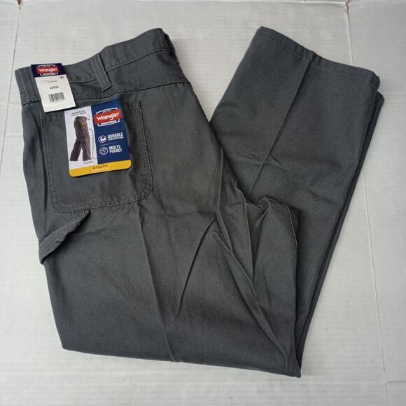 Wrangler Workwear Carpenter Utility Pants Men's 42x30 Gray Regular Fit Durable - Picture 1 of 7